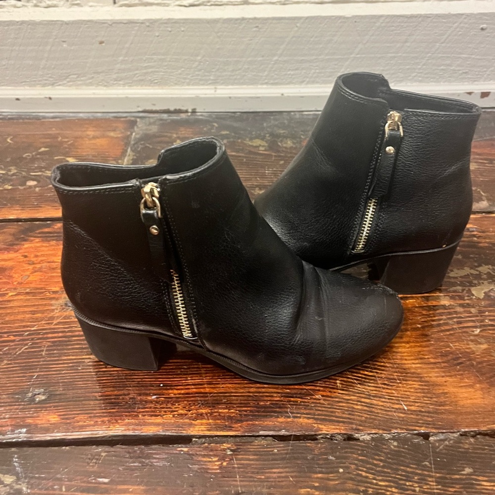 H&M black leather ankle boots size eu women 39 us 8.5 or 9